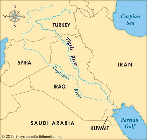 Euphrates And Tigris River Map